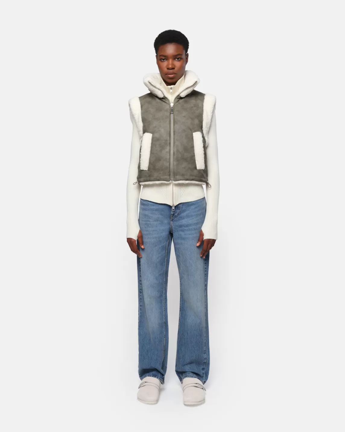 Apparis Alex Vest Sage, Blanc Sage&Blanc Sale