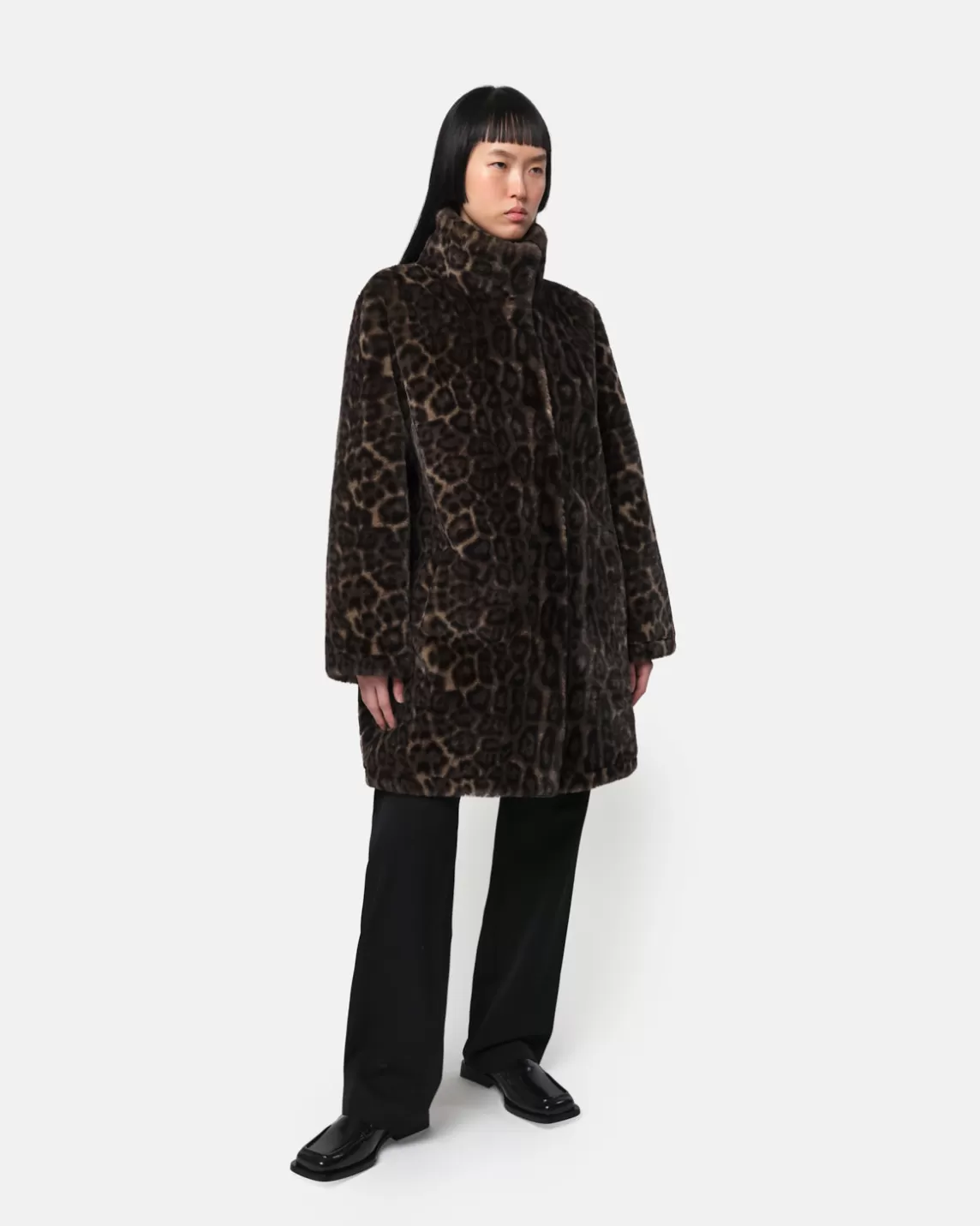 Apparis Blair Dark Leopard Mid-Length Coat DarkLeopard Best