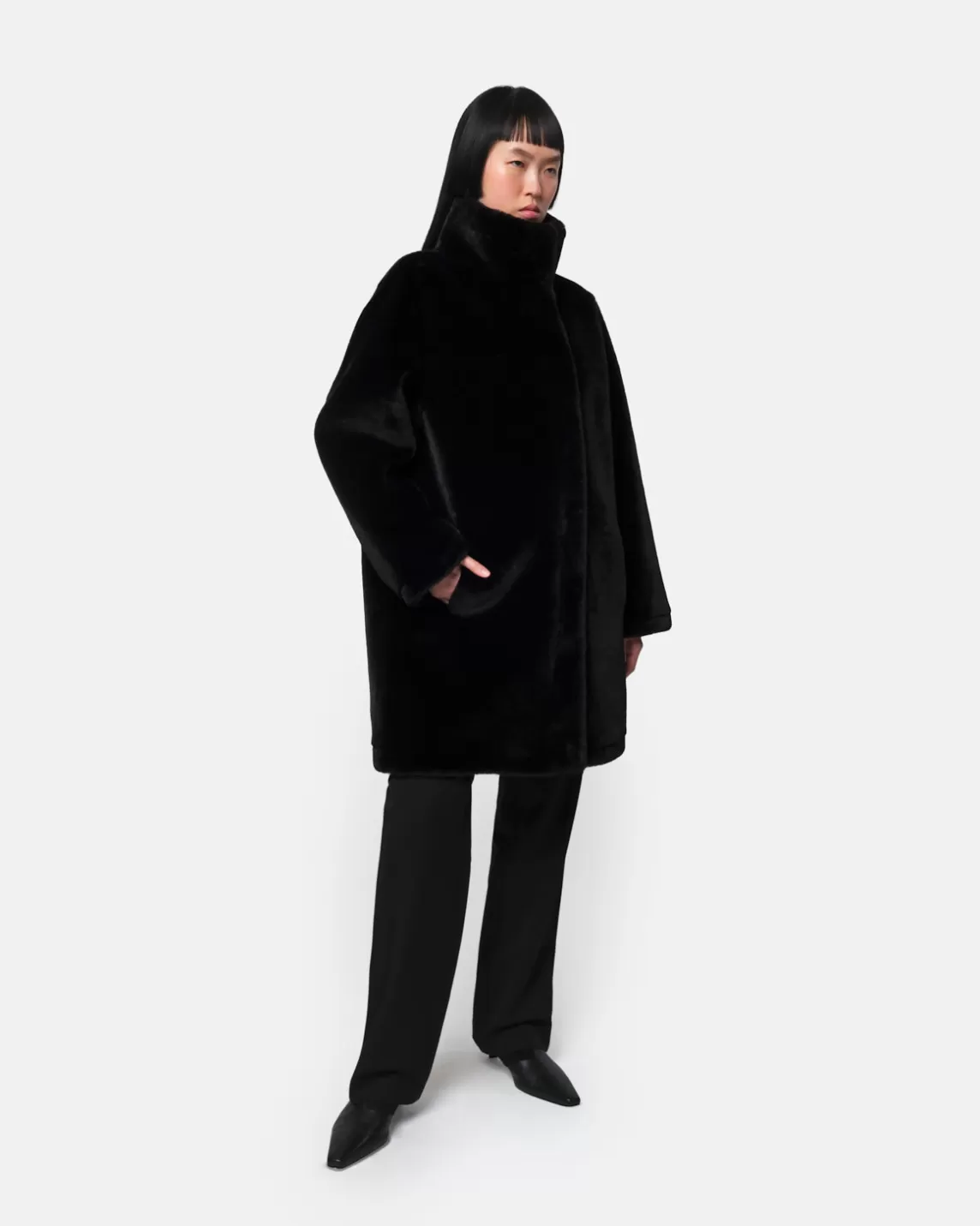 Apparis Blair Mid-Length Coat Noir Best