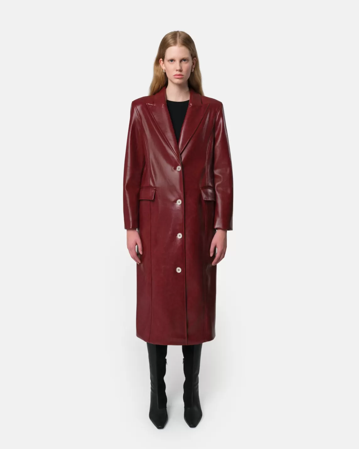 Apparis Lauren Overcoat Crimson Clearance