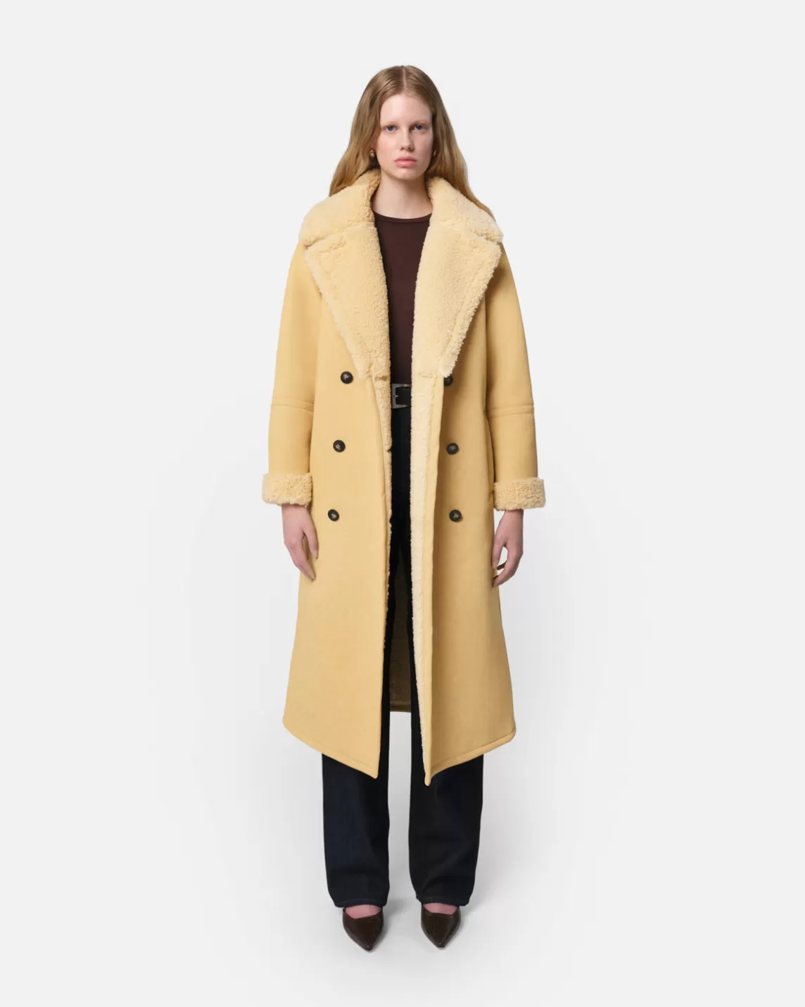 Apparis Simone Overcoat Custard Online