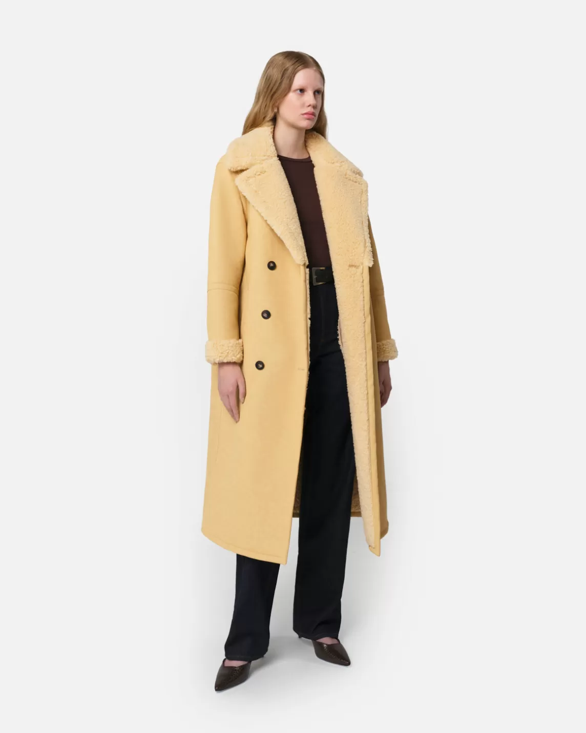 Apparis Simone Overcoat Custard Online